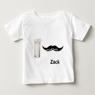 Personalized Milk Mustache Baby T-Shirt