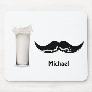 Personalized Milk Mustache Mouse Pad