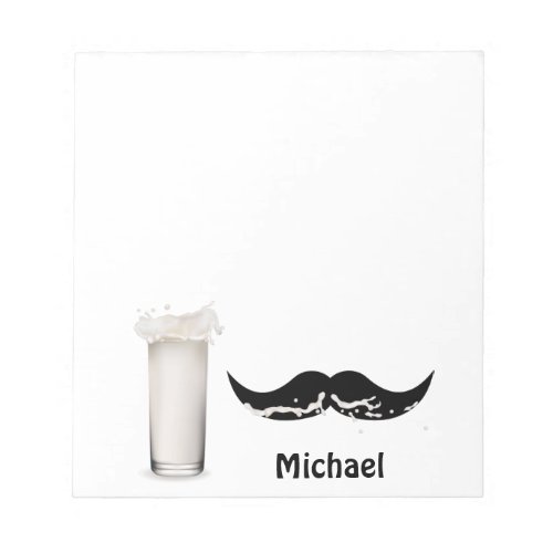 Personalized Milk Mustache Notepad