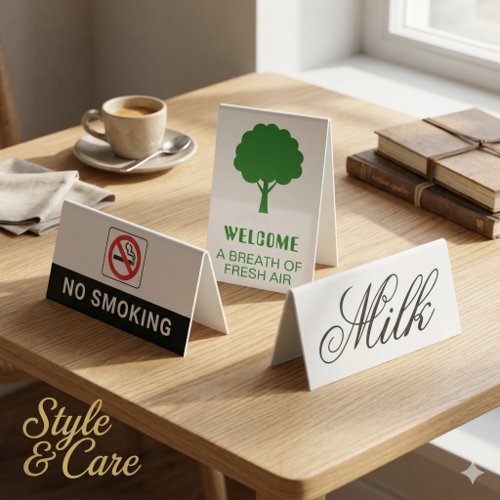 Personalized Milk Table Tent Custom Text Design