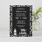 Personalized Milkaholic Cowprint Baby Girl Shower  Invitation (Standing Front)