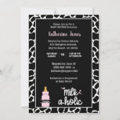 Personalized Milkaholic Cowprint Baby Girl Shower  Invitation (Front)
