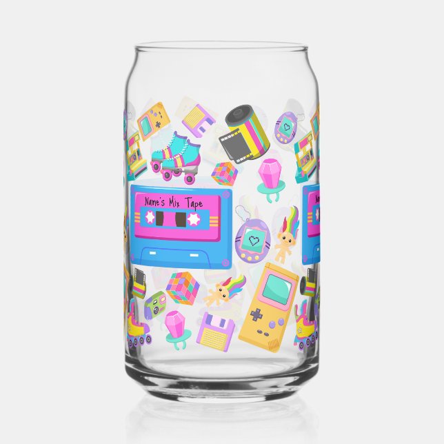 Personalized Millennial-themed Sipper Glass Cup (Front)