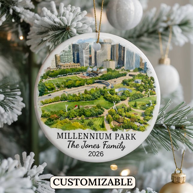 Personalized Millennium Park, Custom Illinois Ceramic Ornament (Creator Uploaded)