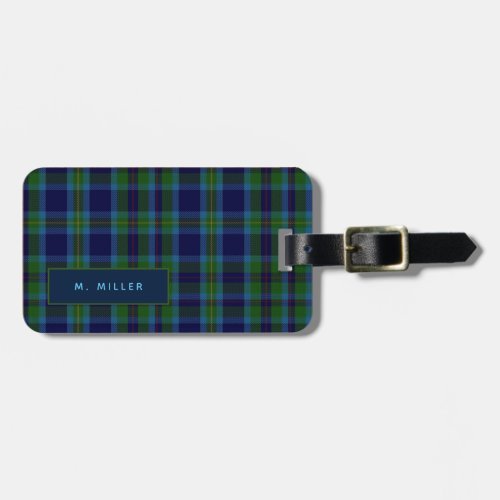 Personalized MILLER Tartan Mens Luggage Tag