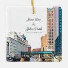 Personalized Milwaukee Skyline Ceramic Ornament