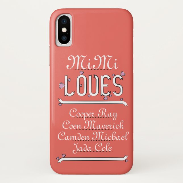Personalized Mimi Loves Her 4 Grands Case-Mate iPhone Case (Back)