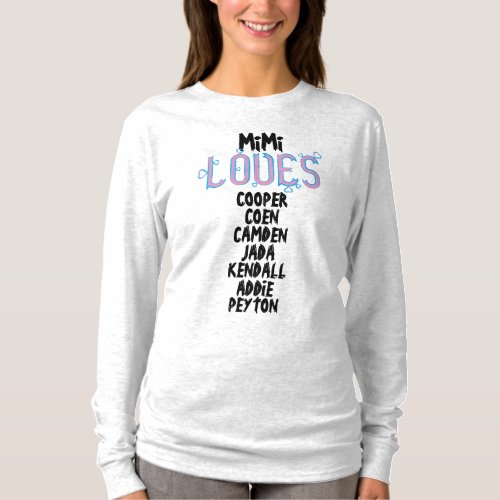 PERSONALIZED MiMi LOVES her grandkids T_Shirt