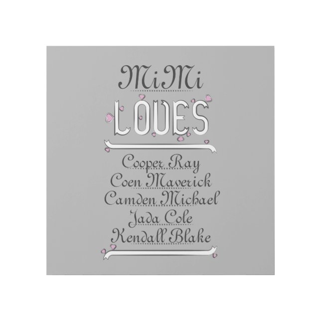Personalized Mimi Loves Her Grands Gallery Wrap (Front)