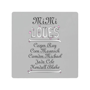 Personalized Mimi Loves Her Grands Metal Print