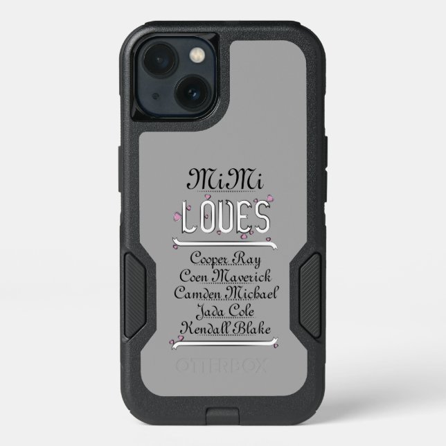 Personalized Mimi Loves Her Grands Otterbox iPhone Case (Back)