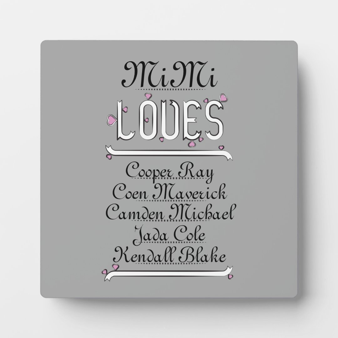 Personalized Mimi Loves Her Grands Plaque | Zazzle