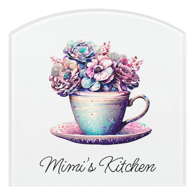 Personalized Mimi's Kitchen  Door Sign (Contour Front)