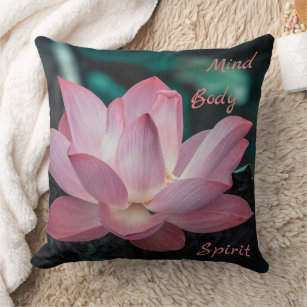 Personalized Mind Body Spirit Lotus Flower Pillow