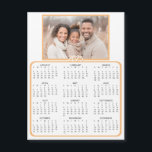 Personalized Mini 2025 Calendar | Family Photo<br><div class="desc">A cute little 2025 mini calendar to stick on your frig! Add your family photo and edit the text to put a holiday greeting in the personalize area. Background is pretty white and gold.</div>