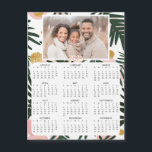 Personalized Mini 2025 Calendar | Family Photo<br><div class="desc">A cute little 2025 mini calendar to stick on your frig! Add your family photo and edit the text to put a holiday greeting in the personalize area. Background is modern abstract green,  white and gold Christmas fern foliage.</div>