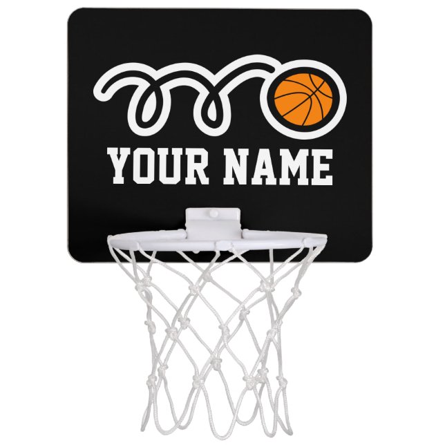 Personalized mini basketball hoop with custom name (Front)