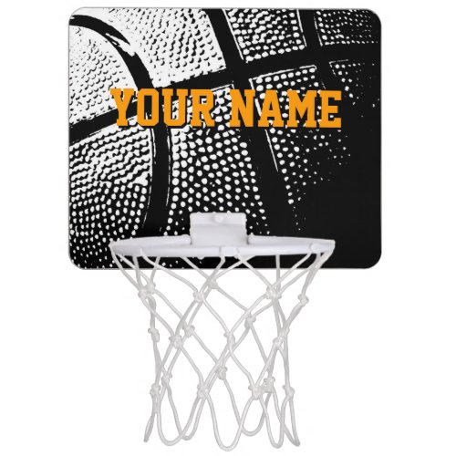 Personalized mini basketball hoop with custom text