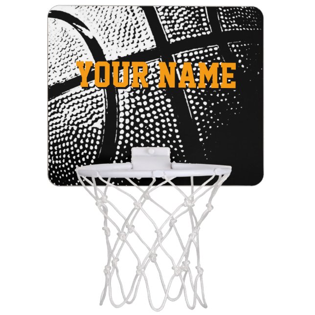 Personalized mini basketball hoop with custom text (Front)