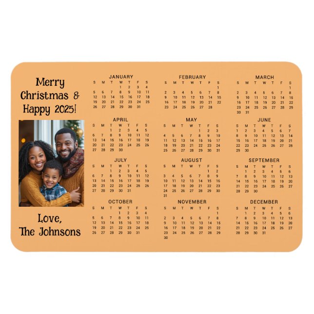 Personalized Mini Calendar | Family Photo Magnet (Horizontal)