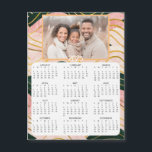 Personalized Mini Calendar | Family Photo Pink<br><div class="desc">A cute little mini calendar to stick on your frig! Add your family photo and edit the text to put a holiday greeting in the personalize area. Background is pretty pink,  gold and black.</div>