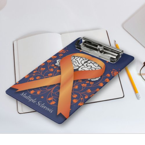 Personalized Mini Clipboard MS Orange Ribbon