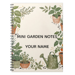 Personalized Mini Garden Notes Notebook