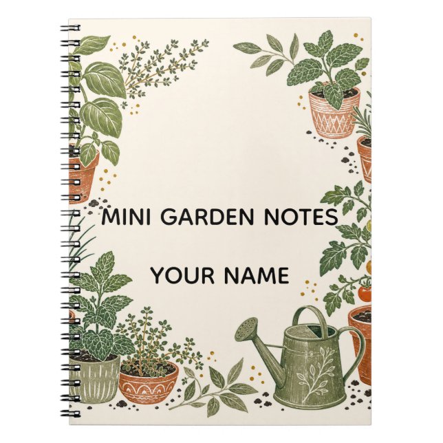 Personalized Mini Garden Notes Notebook (Front)