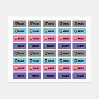 Personalized Mini Justice League Girls Kids' Labels