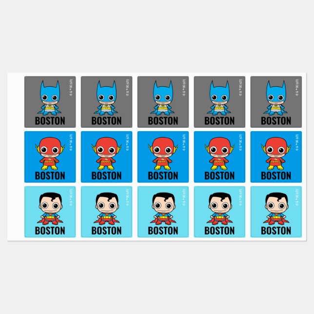 Personalized Mini Justice League Kids' Labels (Sheet)