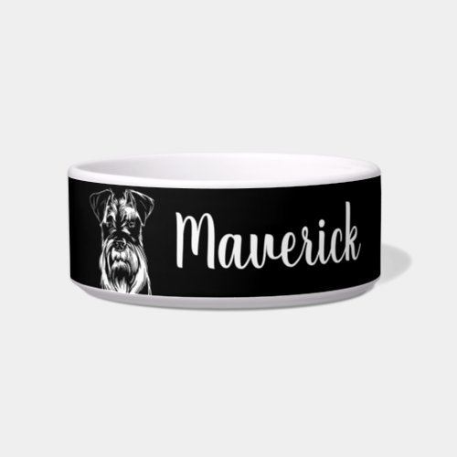 Personalized Mini Schnauzer Dog Lover Custom Name Bowl