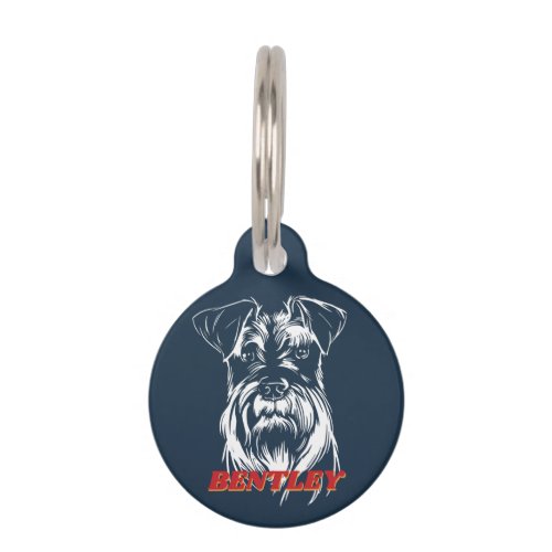 Personalized Mini Schnauzer Dog Lover Custom Name Pet ID Tag