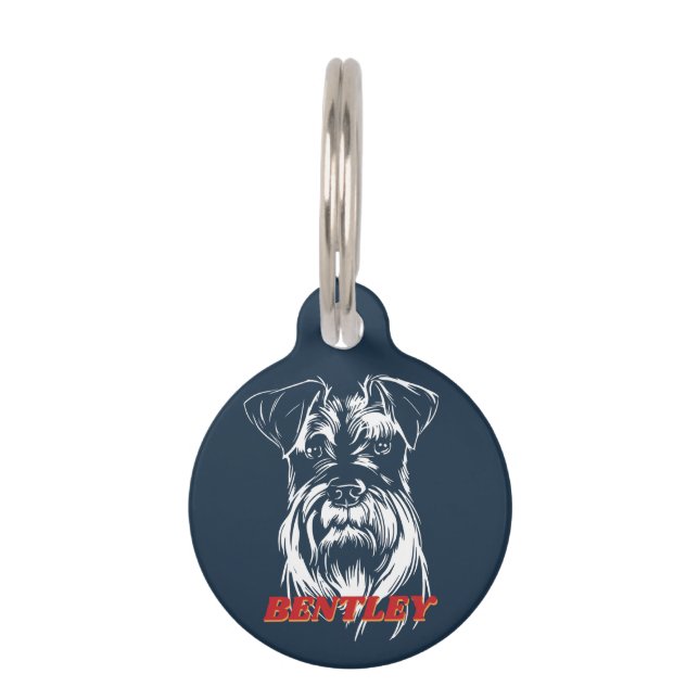 Personalized Mini Schnauzer Dog Lover Custom Name Pet ID Tag