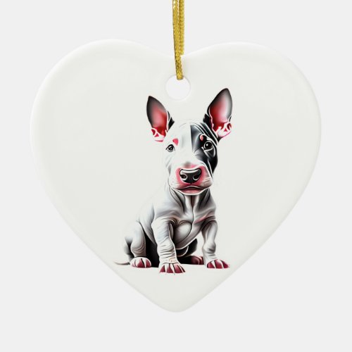 Personalized Miniature Bull Terrier Puppy Ceramic Ornament