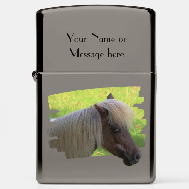 Personalized Miniature Horse  Zippo Lighter (Front)