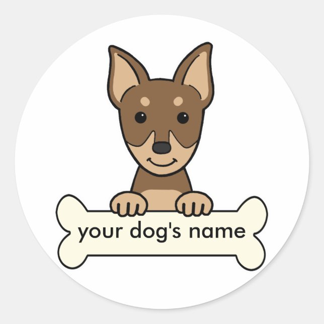 Personalized Miniature Pinscher Classic Round Sticker (Front)