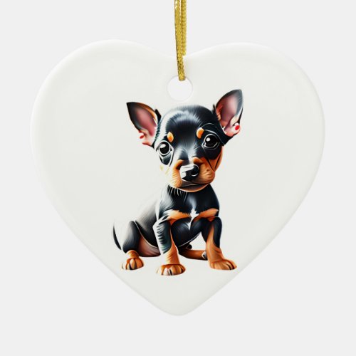 Personalized Miniature Pinscher Puppy Ceramic Ornament