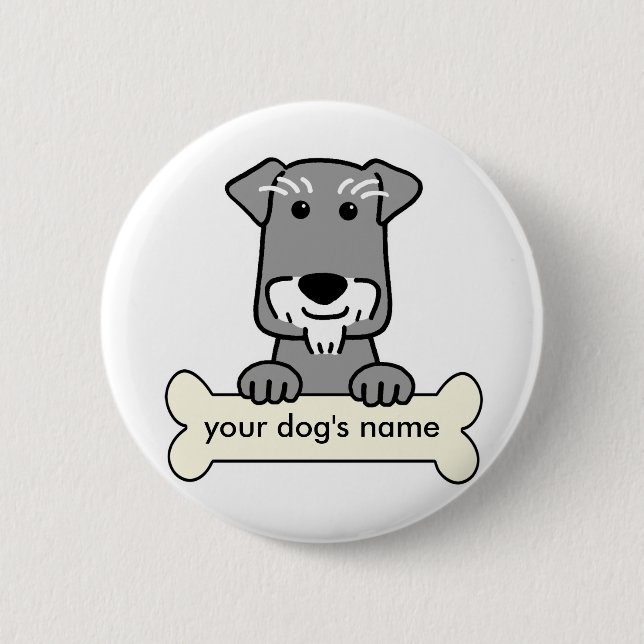Personalized Miniature Schnauzer Button (Front)