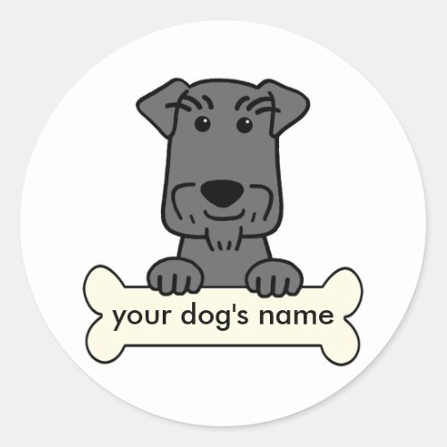 Personalized Miniature Schnauzer Classic Round Sticker