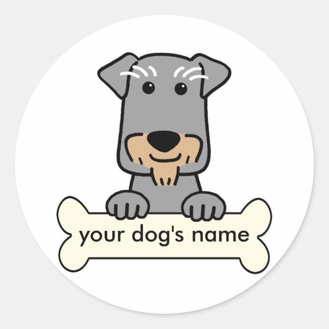 Personalized Miniature Schnauzer Classic Round Sticker (Front)