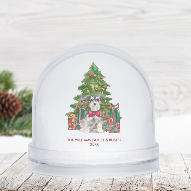 Personalized Miniature Schnauzer Dog Christmas Snow Globe (Creator Uploaded)