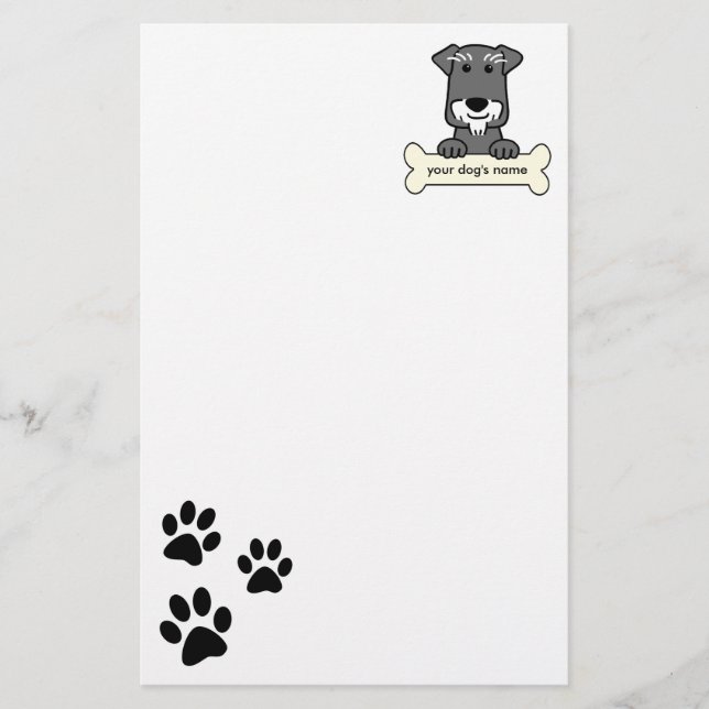 Personalized Miniature Schnauzer Stationery (Front)