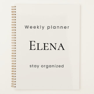 Personalized Minimal Beige Weekly Planner