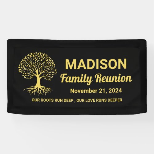 personalized minimal black gold family reunion