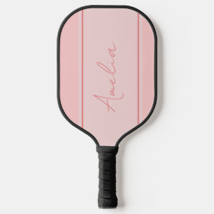 Personalized Minimal Blush Pink Carbon Fiber Pickleball Paddle
