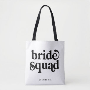 Personalized Minimal Bride Squad Tote Bag