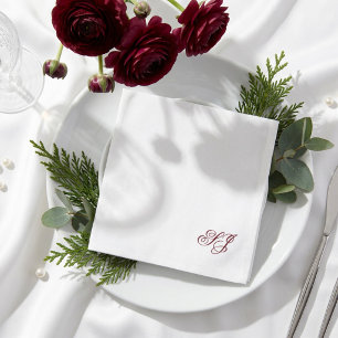 Personalized Minimal Couples Monogram Wedding Napkins