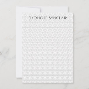 Personalized Minimal Elegant Geometric Art Deco Note Card