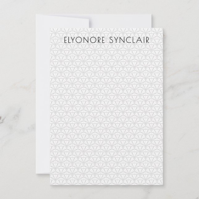 Personalized Minimal Elegant Geometric Art Deco Note Card (Front)
