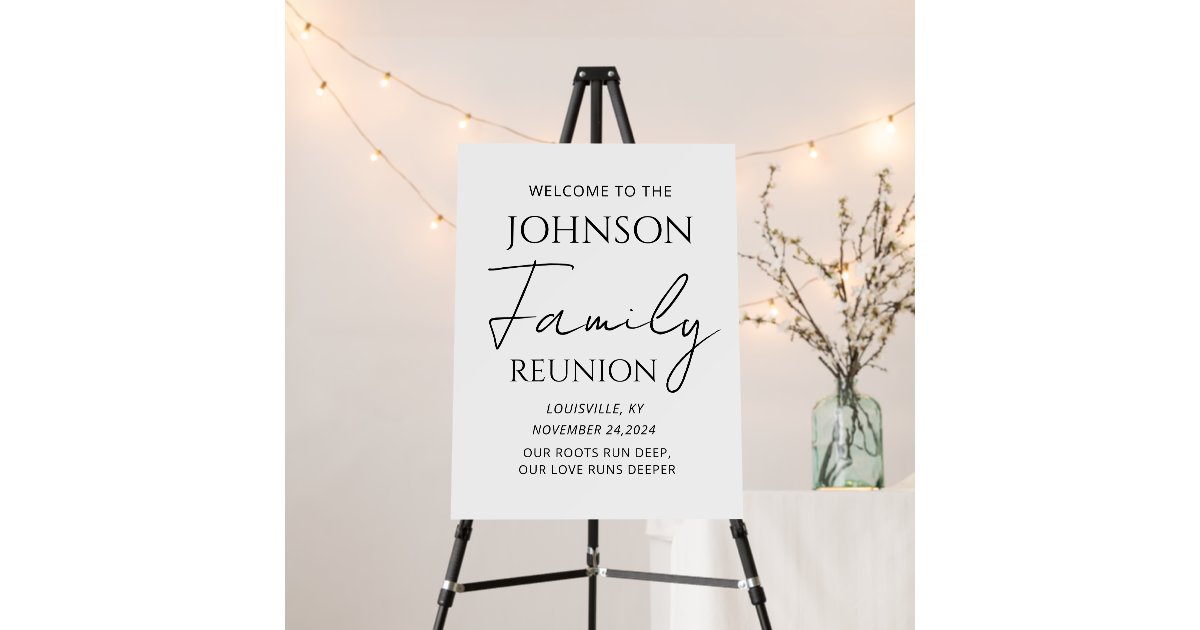 personalized minimal family reunion welcome sign | Zazzle